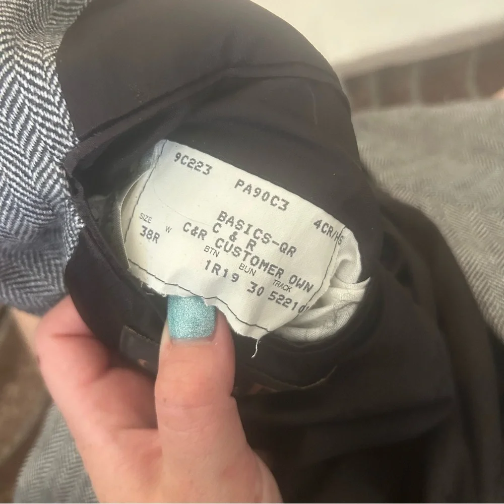 C&R Clothing black white herringbone print 2 button blazer jacket